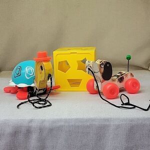 Fisher Price Tip Toe Turtle, Little Snoopy and Form Fitter from Child Guidance